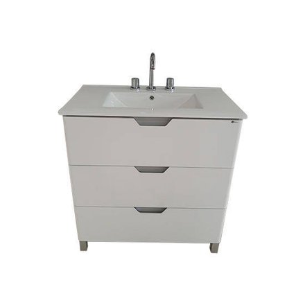 Imagen de Vanitory BUONA Cima blanco 80 cm mesada loza 3 agujeros