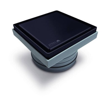 Imagen de Rejilla para pileta patio ATRIM ABS.SST 2en 1 Negro mate  12x12 cm