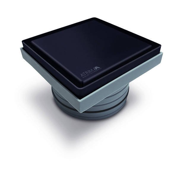 Imagen de Rejilla para pileta patio ATRIM ABS.SST 2en 1 Negro mate  12x12 cm