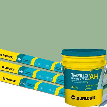 Imagen de 3 Placas revestimiento Antihumedad 120 x 260 cm (e= 12,5mm) + 1 Masilla AH balde x 13kg. DURLOCK