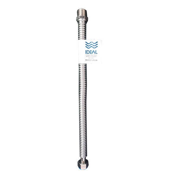 Imagen de Flexible IDEAL acero inox. M-H macho girat. s/roseta 13mm x 35cm
