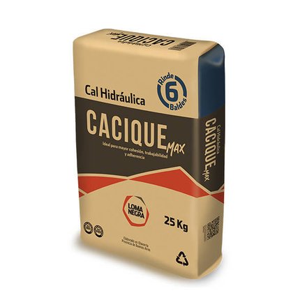 Imagen de Cal 25 kg. hidráulica CACIQUE MAX - Rinde 6 baldes