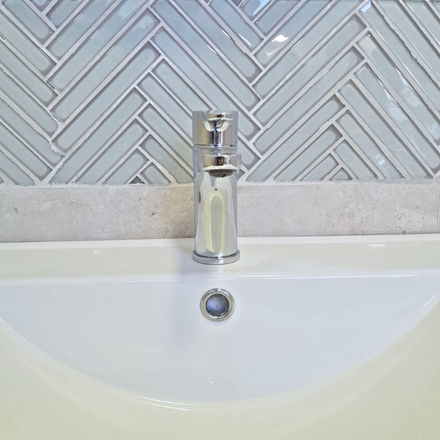 Imagen de Mosaico espiga PIU Blanco 22,5x28,5 cm.