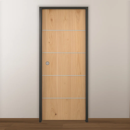 Imagen de Puerta placa VALENTINUZ Europea Marfil 70cm Mco. Chapa 18 Der