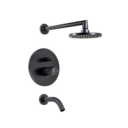 Imagen de Monocomando FV Cilindra Negro Mate Ducha de embutir 0106/M5-NG