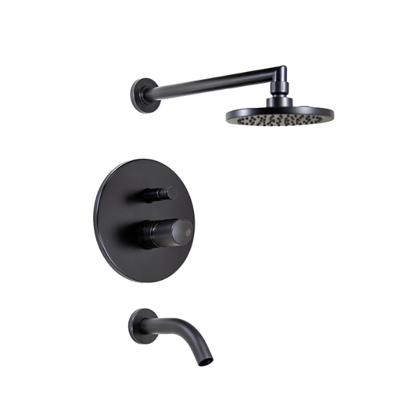 Imagen de Monocomando FV Cilindra Negro Mate Ducha de embutir 0106/M5-NG