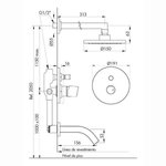 Imagen de Monocomando FV Cilindra Negro Mate Ducha de embutir 0106/M5-NG