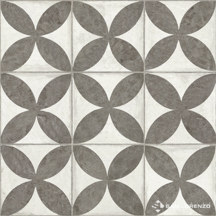 Imagen de Cja. 11 pzs.cerámica SAN LORENZO 45.3x45.3 Flower Black