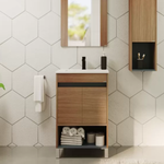 Imagen de Vanitory con patas ESSENZA Nivor Moka 60 cm con mesada losa 3 ag