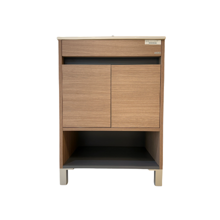 Imagen de Vanitory con patas ESSENZA Nivor Moka 80 cm con mesada losa 3 ag