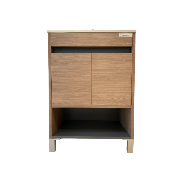 Imagen de Vanitory con patas ESSENZA Nivor Moka 80 cm con mesada losa 3 ag