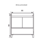 Imagen de Vanitory con patas ESSENZA Nivor Moka 80 cm con mesada losa 3 ag