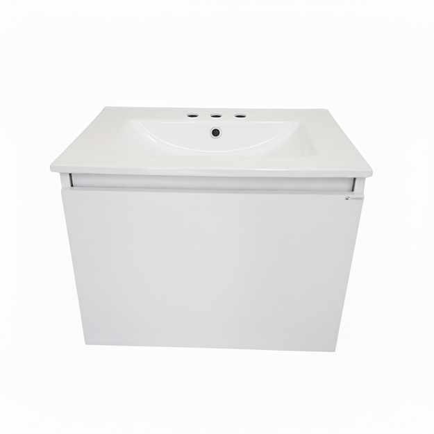 Imagen de Vanitory colgar SCHNEIDER City PVC Bco. Sat. 60cm - mesada 3 ag