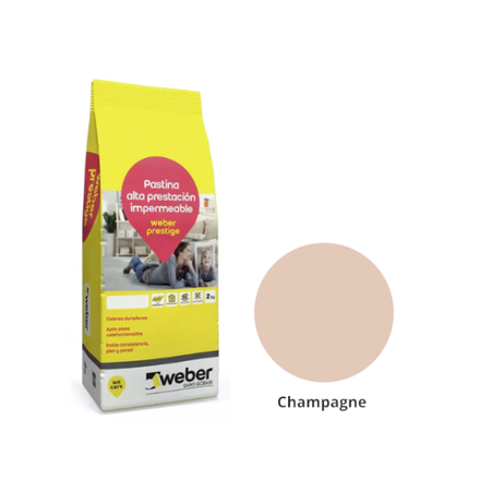 Imagen de Pastina alta prestación WEBER color Prestige Champagne 2 kg.