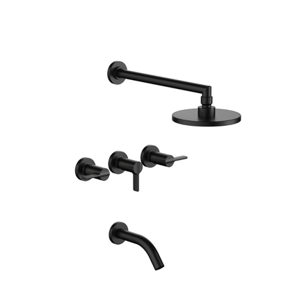 Imagen de Juego FV Mauna Bañera y Ducha Negro Mate 0103/G8-NG