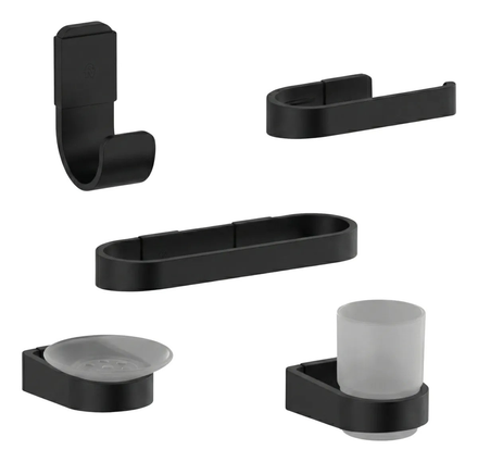 Imagen de Kit de accesorios FV Armonía 5 piezas Negro Mate 0179.05/M8-NG