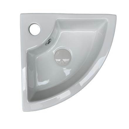 Imagen de Bacha RHAYPIC angular 32x32x13cm.1 Ag.bco.brillante c/sopapa 9067B