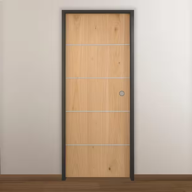 Imagen de Puerta placa VALENTINUZ Europea Marfil 70cm Mco. Chapa 18 Izq