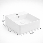 Imagen de Bacha RHAYPIC rectang. 40,5x43x14,5cm. 1 Ag.blanco brillante 9450