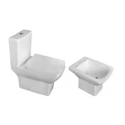 Imagen de Juego baño RHAYPIC Matera inodoro lgo.+depósito+asiento+bidet 3Ag.