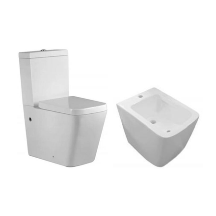 Imagen de Juego baño RHAYPIC Noto inodoro lgo.+depósito+asiento+bidet 1Ag.