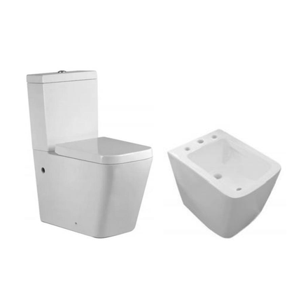 Imagen de Juego baño RHAYPIC Noto inodoro lgo.+depósito+asiento+bidet 3Ag