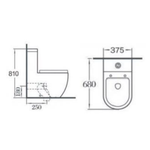 Imagen de Juego baño RHAYPIC Orvieto inodoro lgo.+depósito+asiento+bidet 3Ag
