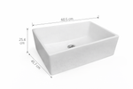 Imagen de Bacha cocina RHAYPIC 60,5x45,7x25,4cm.bco.brillante c/sop. FC-2418