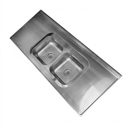 Imagen de Mesada 120cm JOHNSON ac.304 c/resp.sin aguj.c/pileta dob c-28 c