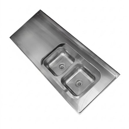 Imagen de Mesada 140cm JOHNSON ac.430 c/resp.sin aguj.c/pilet.dob cc-37 d