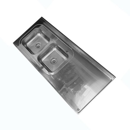 Imagen de Mesada 160cm JOHNSON ac.304 c/resp.sin aguj.c/pileta dob c-37 i