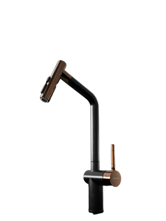 Imagen de Grifería monocomando cocina JOHNSON Glow Gold + Black