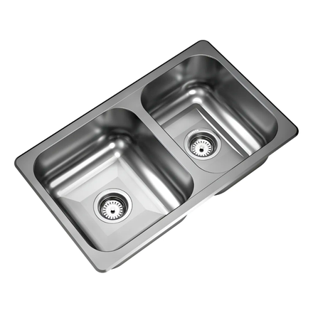 Imagen de Pileta JOHNSON acero 304 doble R 63/18 F colocación desde arriba