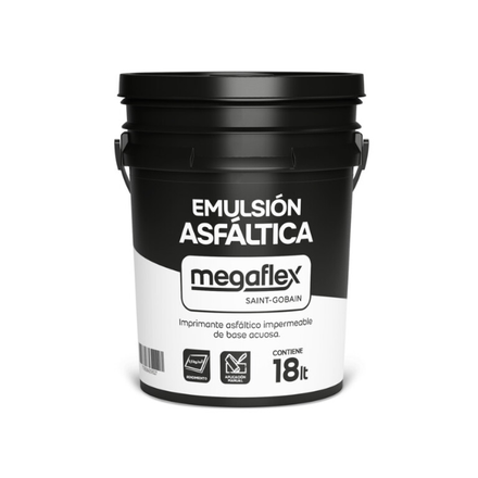 Imagen de Pintura asfáltica emulsionable MEGAFLEX balde 18kg.