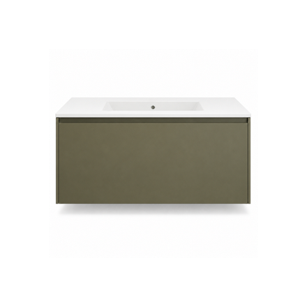 Imagen de Vanitory colgante BUONA Duomo PVC Basalto 80 cm con mesada losa 3 ag.