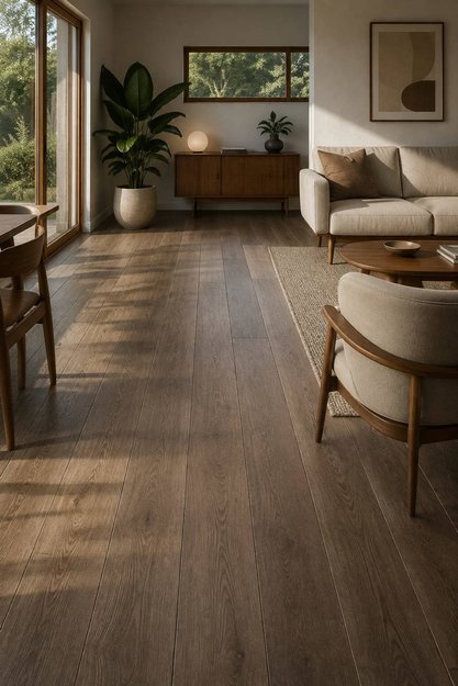 Imagen de Caja 10 piezas piso SPC LÚMINI 18,4x122cm Roble Oscuro (001)