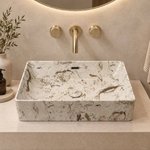 Imagen de Bacha RHAYPIC rectang.55x35x14cm.marmol mate c/sopapa 9686C P-176