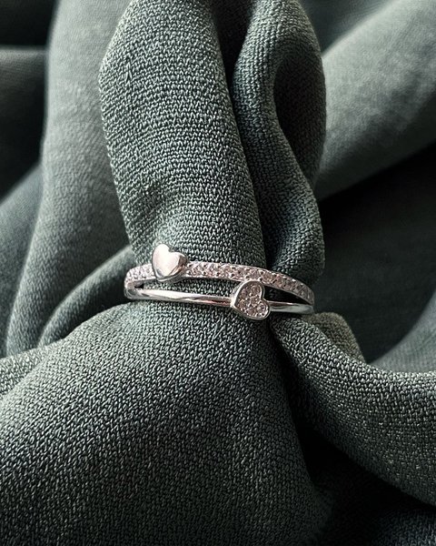 Imagen de Anillo doble corazón