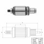 Imagen de INDUCIDO 12V ARRANQUE DELCO REMY 28MT (177X60X8X36)