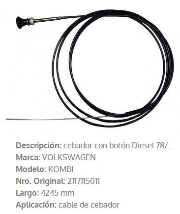Imagen de CABLE TOMA AIRE VW KOMBI 4220MM