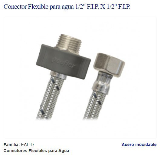 Imagen de COLILLA 1/2" MACHO/HEMBRA 30CM