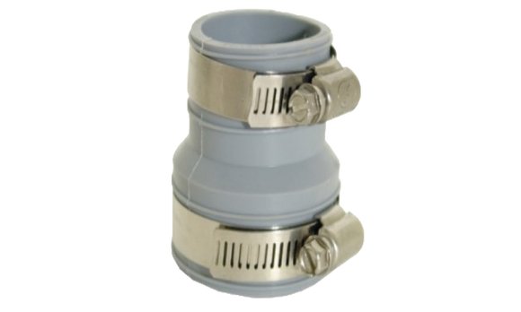 Imagen de ACOPLE REDUCCION PVC C/ABRAZADERAS DE 2" A 1.1/2" O 1.1/4"