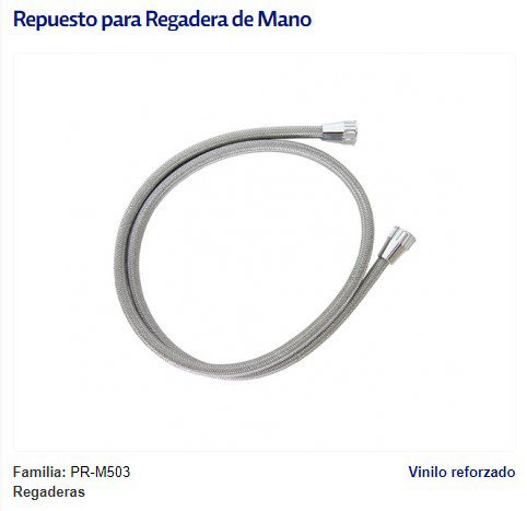 Imagen de MANGUERA 200CM FLEXIBLE PARA DUCHA DE MANO