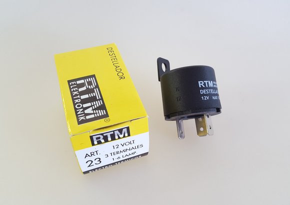 Imagen de FLASHER ELECTRO TERMICO 12V 3 TERMINALES  CON SOPORTE