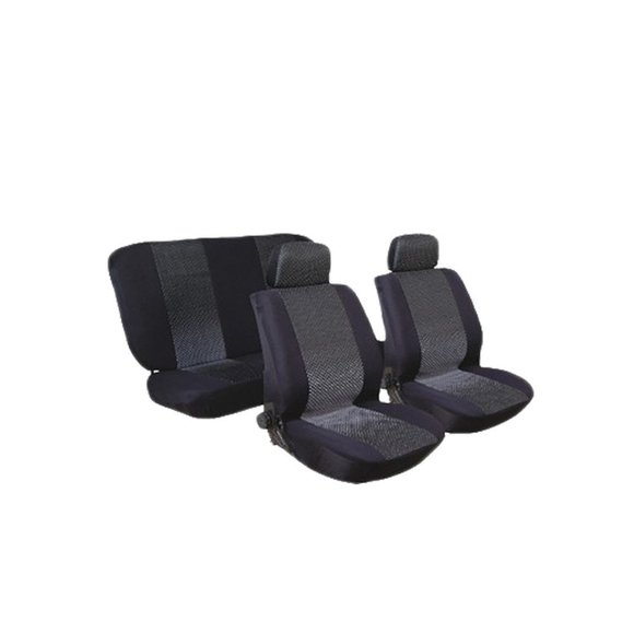 Imagen de JUEGO DE FUNDAS CUBRE ASIENTO COLOR NEGRO Y GRIS