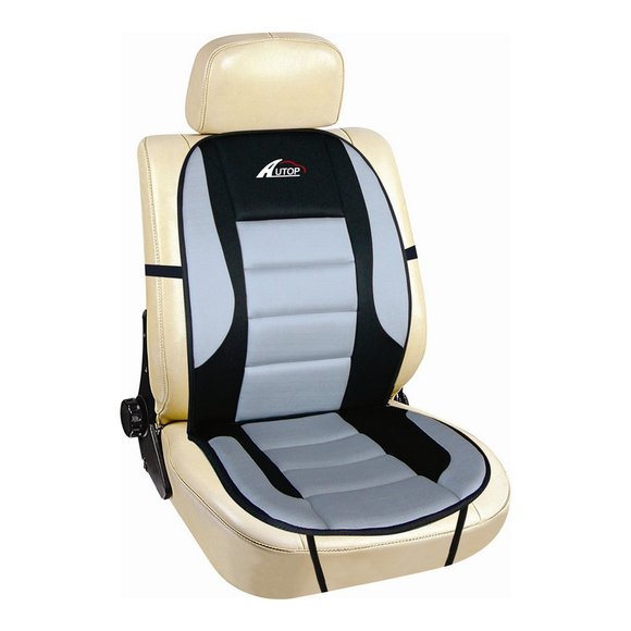 Imagen de CUBRE ASIENTO INDIVIDUAL CON TELA ACOLCHADA GRIS Y NEGRO