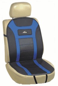 Imagen de CUBRE ASIENTO INDIVIDUAL CON TELA ACOLCHADA AZUL Y NEGRA