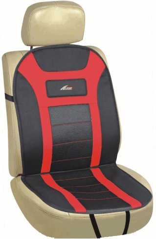 Imagen de CUBRE ASIENTO INDIVIDUAL CON TELA ACOLCHADA ROJA Y NEGRA