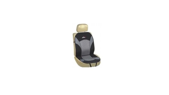 Imagen de CUBRE ASIENTO INDIVIDUAL CON TELA ACOLCHADA NEGRO Y GRIS