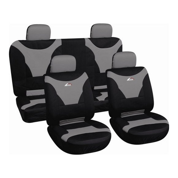 Imagen de JUEGO DE FUNDAS CUBRE ASIENTO COLOR NEGRO Y GRIS